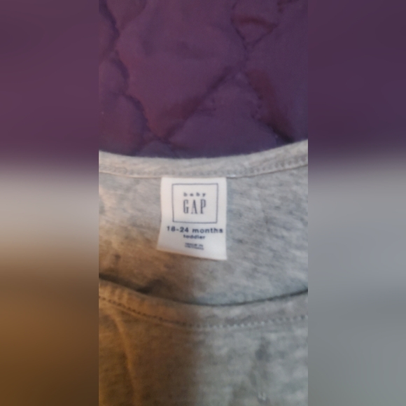 GAP Kids Light Gray Polka Dot Ruffle Shirt - Picture 3 of 3